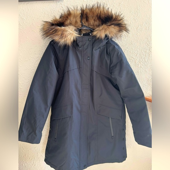 Martha Stewart Black Parka with Faux Fur Hood - Picture 2 of 7